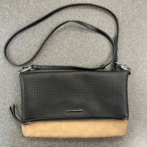 Stella and Dot cross body/ clutch bag in black/tan